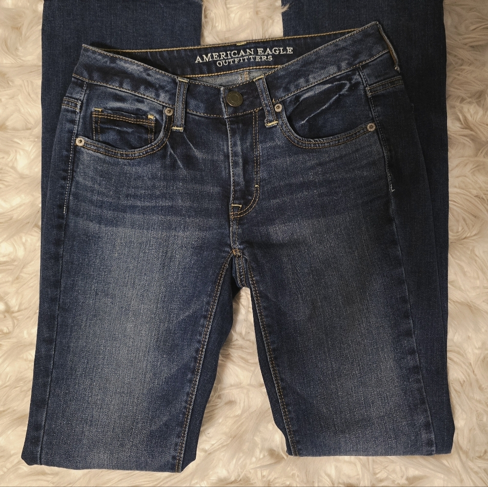American Eagle Outfitters Women's Dark Blue Vintage Boot Jeans